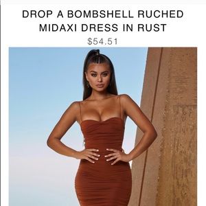 Oh Polly bombshell ruched midimax dress